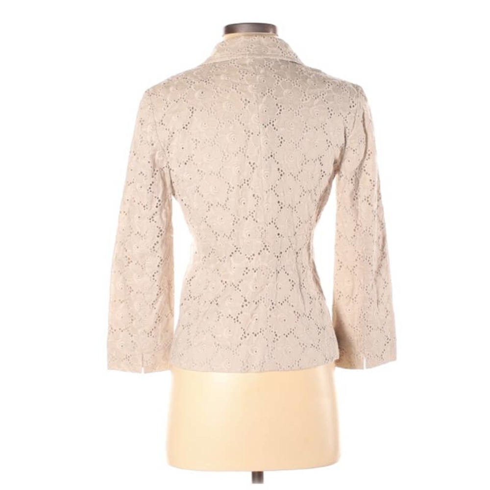 Laundry by Shelli Segal Cream Colored Blazer/Jacket w/Overlay ~ Size 4 - Picture 2 of 10